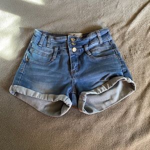 Medium wash jean shorts